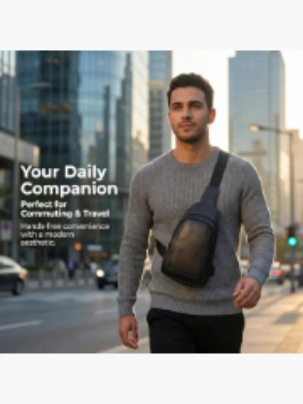 Men's Faux Leather Crossbody Shoulder Bag Satchel Daily Travel Casual